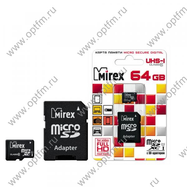64GB Mirex MicroSD UHS-I (Transflash) class 10