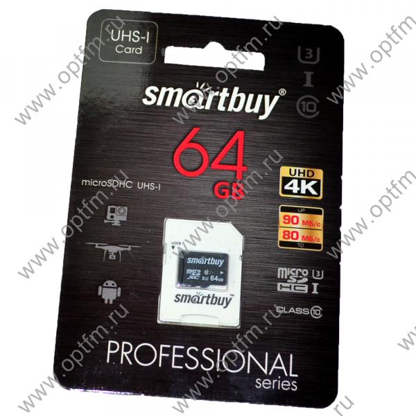 64GB SmartBuy MicroSD UHS-I U3 (Transflash) class 10