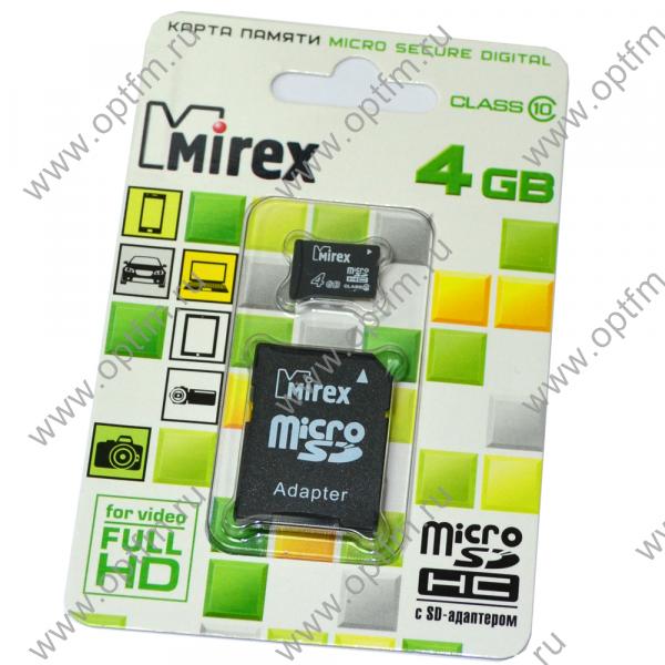 4GB Mirex MicroSD (Transflash) class 10
