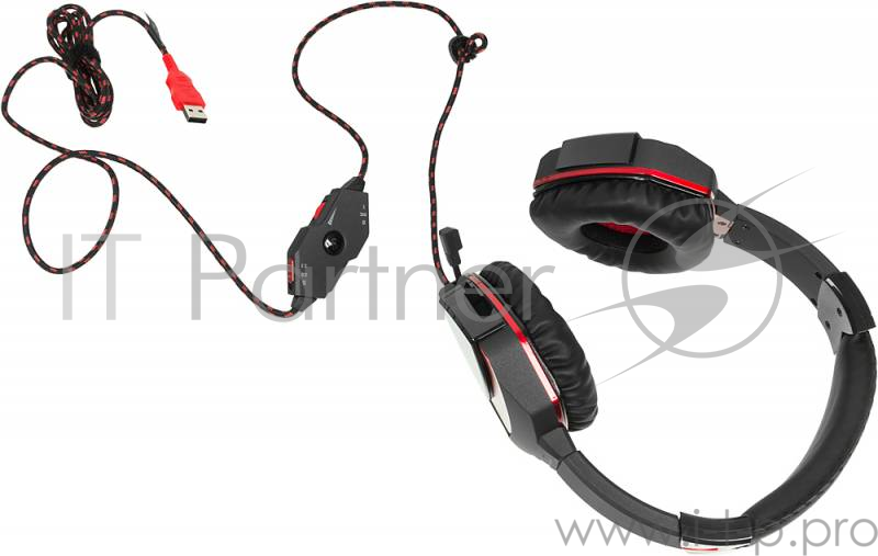 Наушники A4 G501, черно-красные {Наушники с микрофоном, 2.2м}