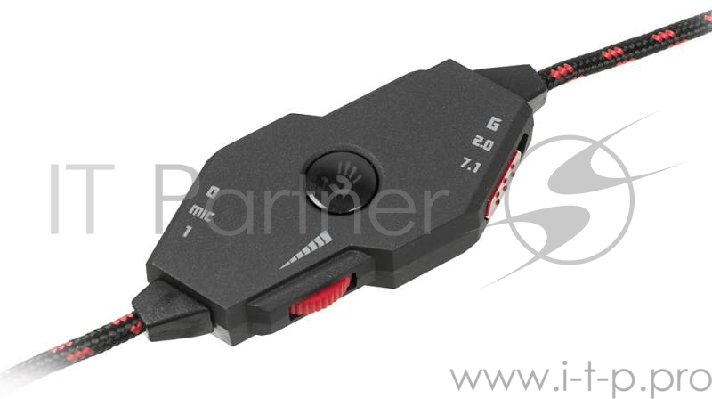 Наушники A4 G501, черно-красные {Наушники с микрофоном, 2.2м}