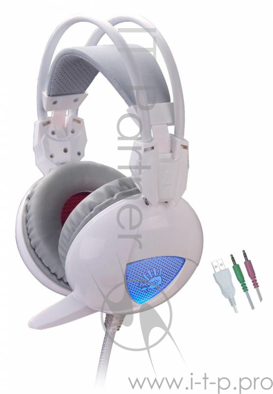 Наушники с микрофоном A4 Bloody G310 белый 2.2м мониторы оголовье (G310)