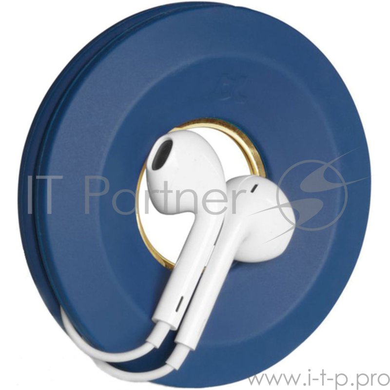 Держатель для наушников BlueloungeCableYoyo. Материал силикон. Цвет синий/золотой.