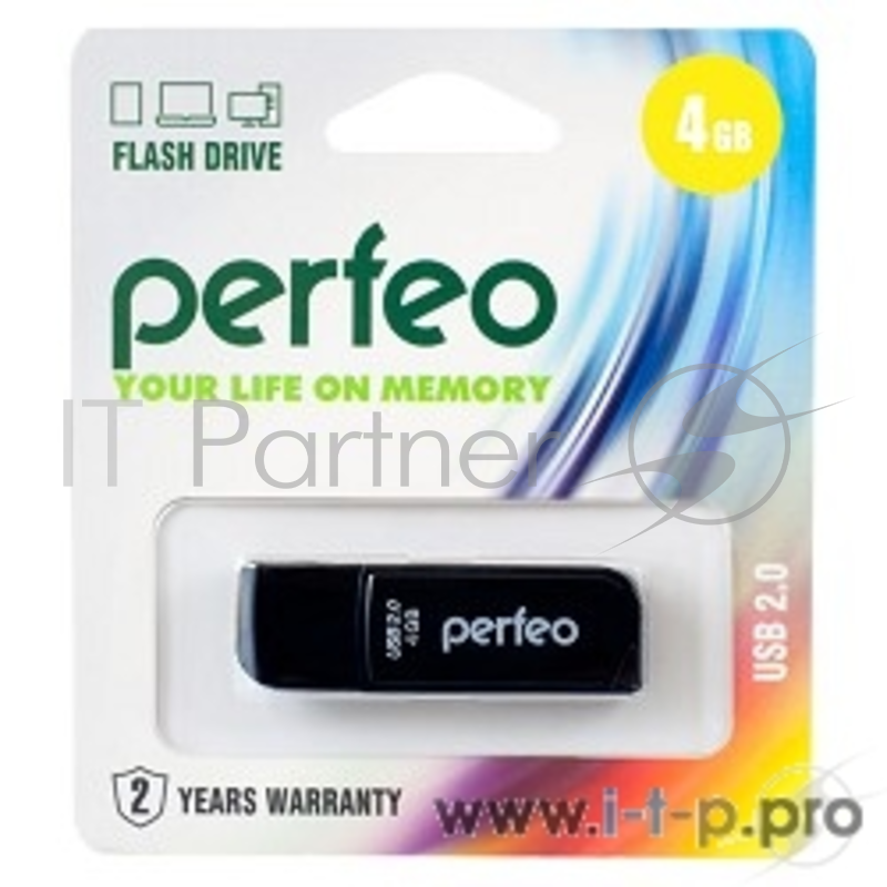 Флэш Диск Perfeo USB Drive 4GB C10 Black PF-C10B004