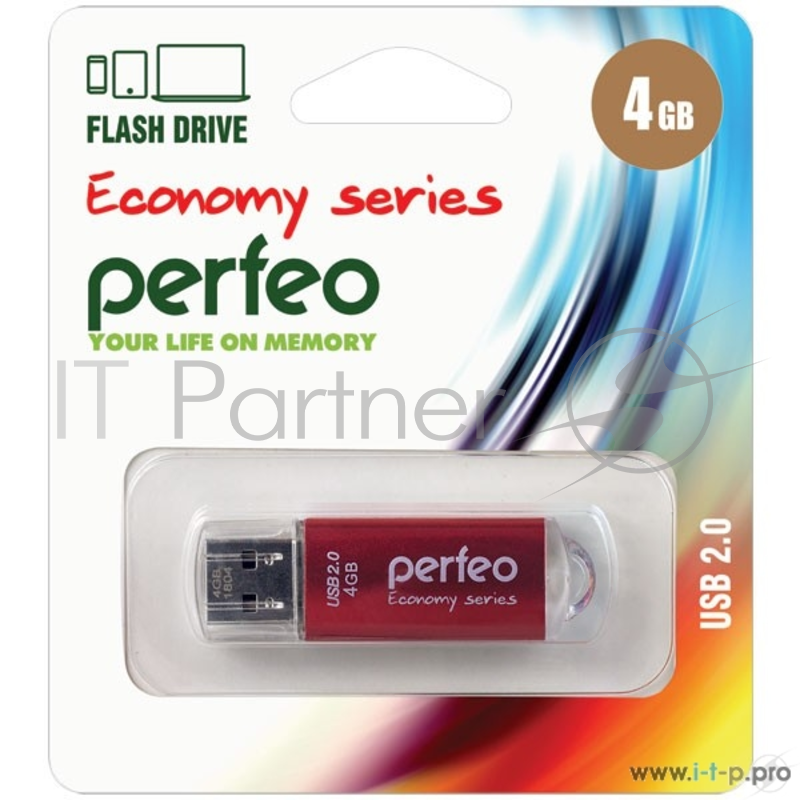 Perfeo USB Drive 4GB E01 Red PF-E01R004ES