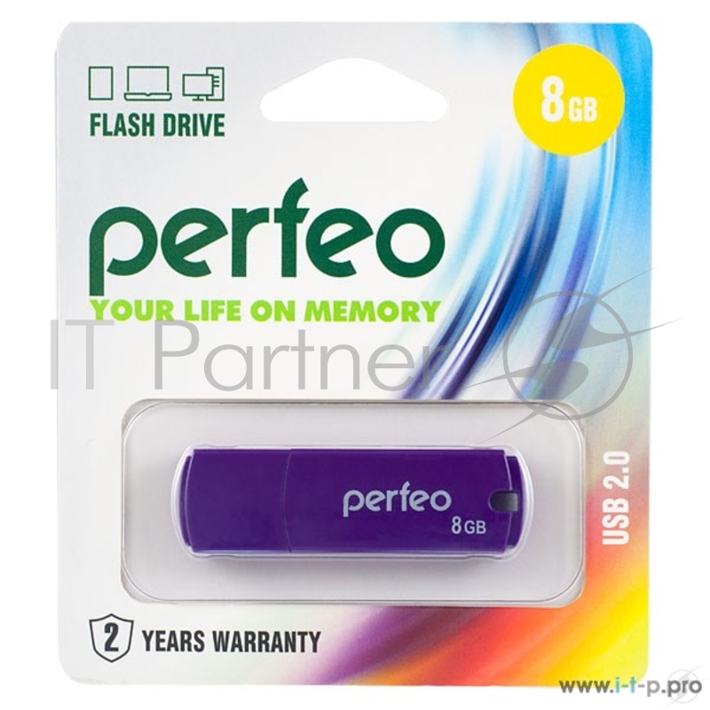 Флэш память Perfeo USB Drive 8GB C05 Purple PF-C05P008