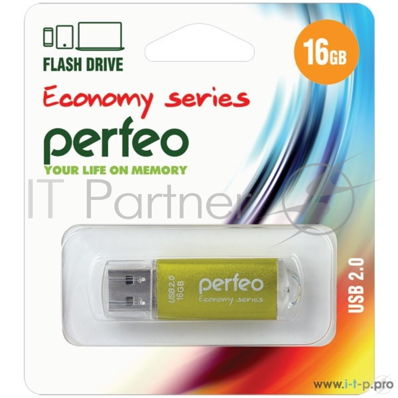 Perfeo USB Drive 16GB E01 Gold PF-E01Gl016ES
