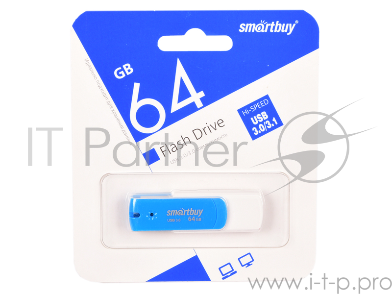 Внешний накопитель 64Gb USB Drive <USB3.0> SmartBuy Diamond Blue (SB64GBDB-3)
