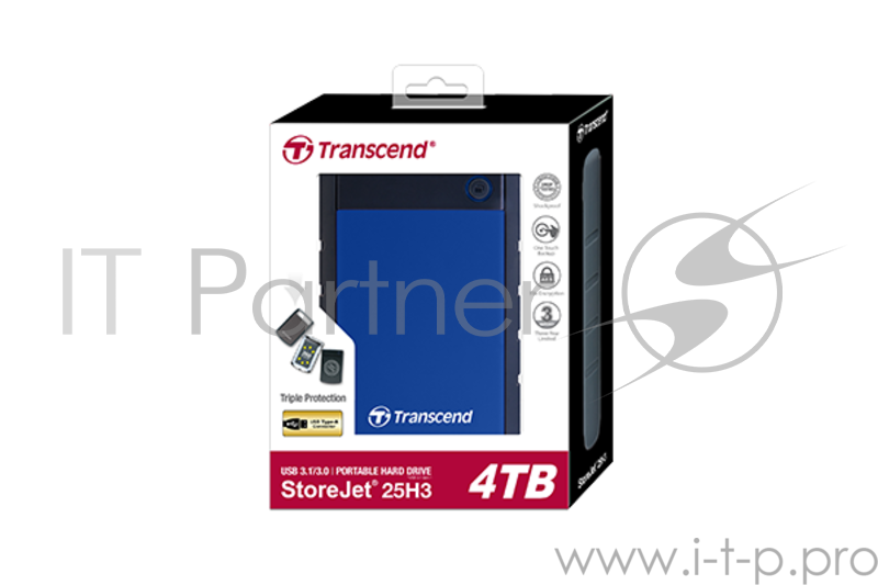 Накопитель на жестком магнитном диске Transcend Внешний жесткий диск Transcend 4TB StoreJet 2.5 H3 Blue