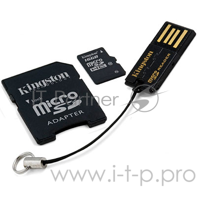 Флеш карта microSDHC 16Gb Class10 Kingston MBLY10G2/16GB + adapter