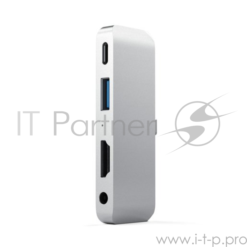 Адаптер Satechi Aluminum Type-C Mobile Pro Hub Adapter для iPad Pro 2018 с разъемом Type-C и других планшетов с разъемом Type-C. Цвет серебряный.