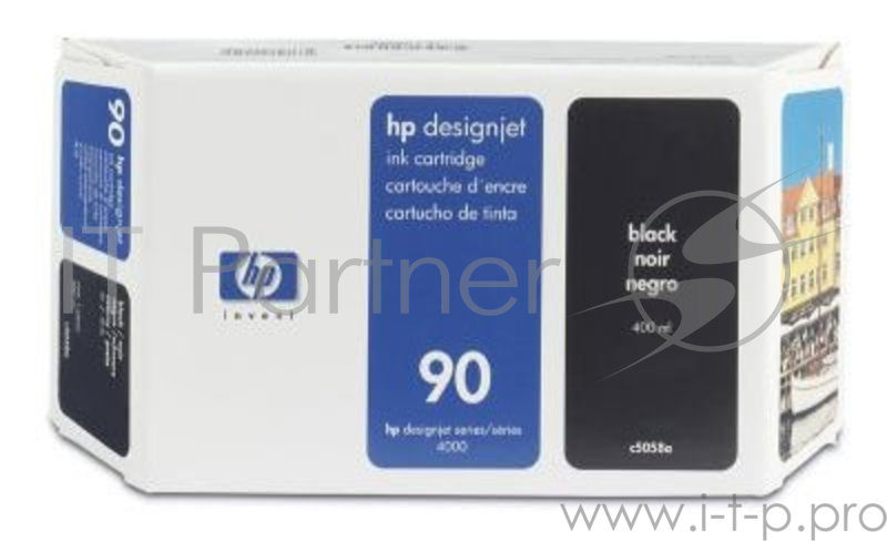 Картридж струйный HP №90 C5058A черный для HP DJ 4000/4000ps/4500/4500p (400мл)
