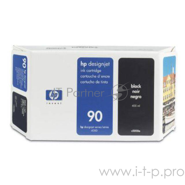 Картридж струйный HP №90 C5058A черный для HP DJ 4000/4000ps/4500/4500p (400мл)