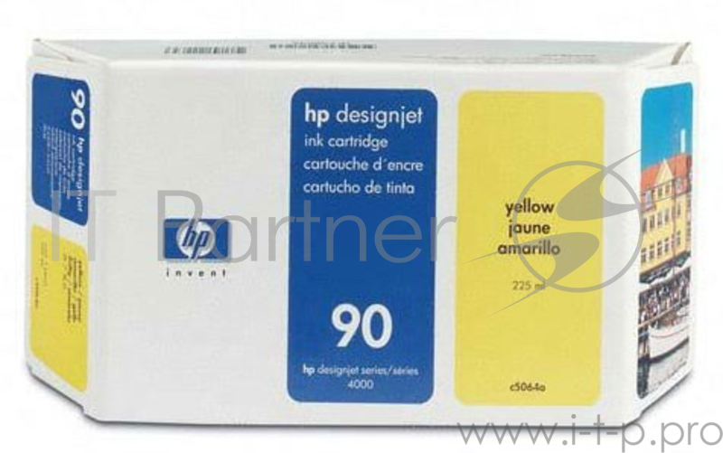 Картридж струйный HP №90 C5064A желтый для HP DJ 4000/4000ps/4500/4500p (225мл)