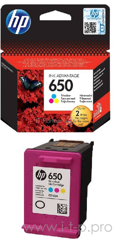 Картридж струйный HP 650 CZ102AE многоцветный для HP DJ IA 2515/2516 (200стр.)