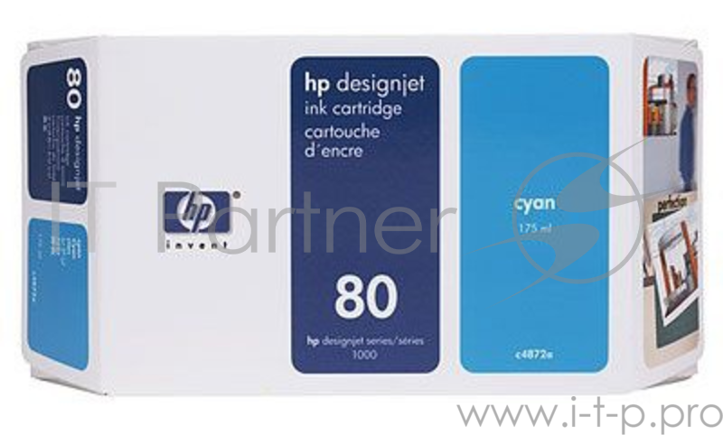 Картридж струйный HP №80 C4846A голубой для HP DJ 1050/1055