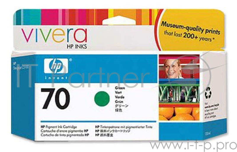 Картридж струйный HP №70 C9457A зеленый для HP DJ Z2100/Z3100 (130мл)