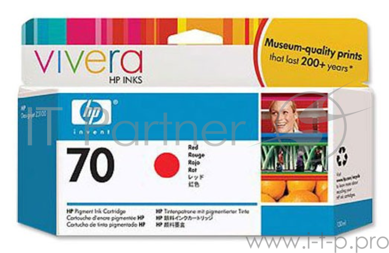 Картридж струйный HP №70 C9456A красный для HP DJ Z2100/Z3100 (130мл)