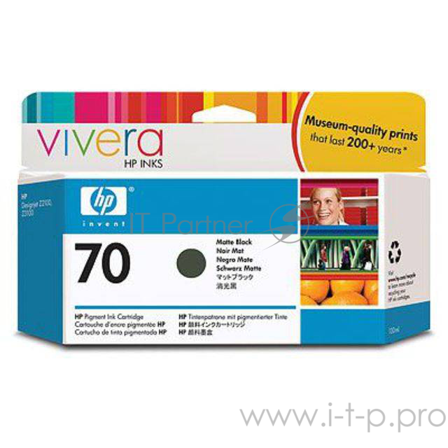 Картридж струйный HP №70 C9448A черный матовый для HP DJ Z2100/Z3100 (130мл)