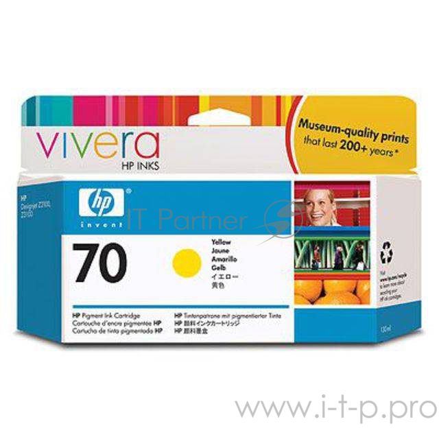 Картридж струйный HP №70 C9454A желтый для HP DJ Z2100/Z3100 (130мл)