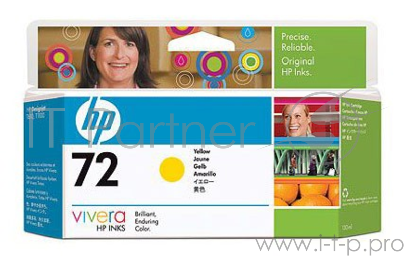 Картридж струйный HP №72 C9373A желтый для HP DJ T1100/T610 (130мл)