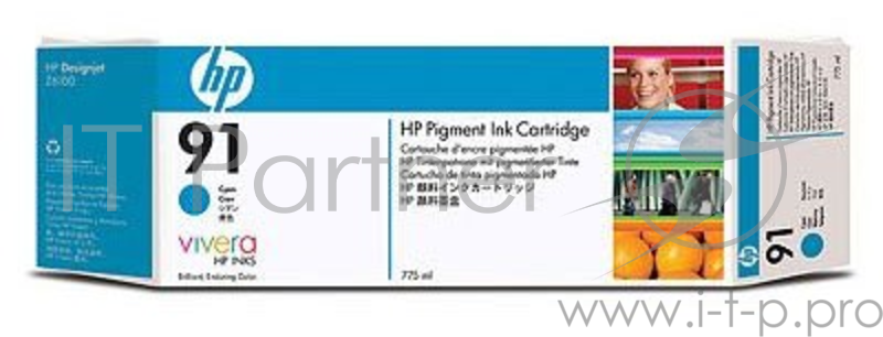 Картридж струйный HP №91 C9467A голубой для HP DJ Z6100 (775мл)
