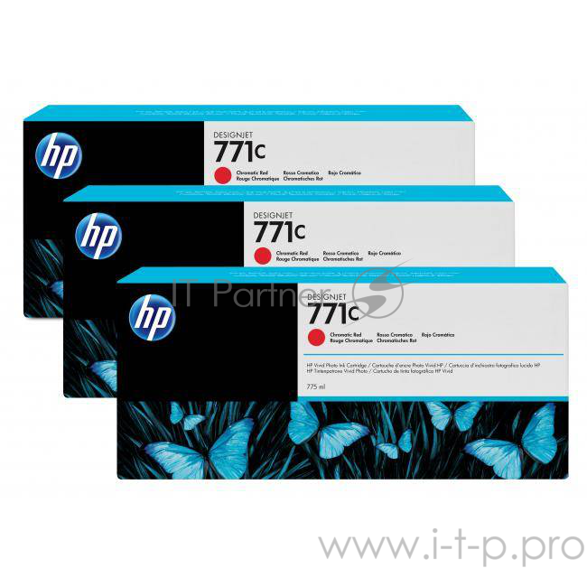 Картридж струйный HP 771C B6Y32A хроматический красный x3уп. для HP DJ Z6200 (775мл)