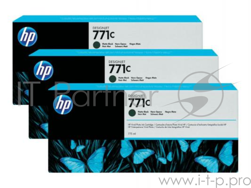 Картридж струйный HP 771C B6Y37A фото черный x3уп. для HP DJ Z6200 (775мл)
