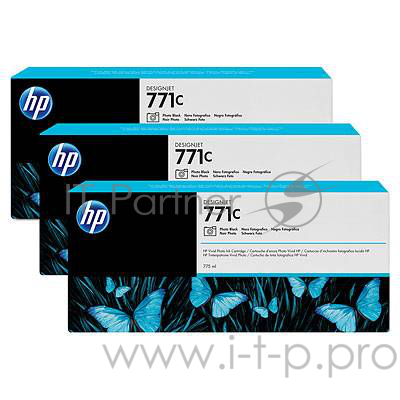 Картридж струйный HP 771C B6Y37A фото черный x3уп. для HP DJ Z6200 (775мл)