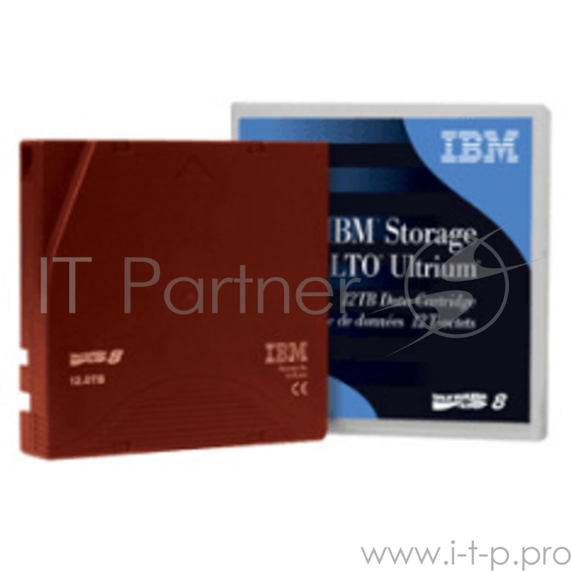 Магнитная лента (незаписанная) IBM Ultrium LTO8 Tape Cartridge - 12/30TB with Label (1 pcs)