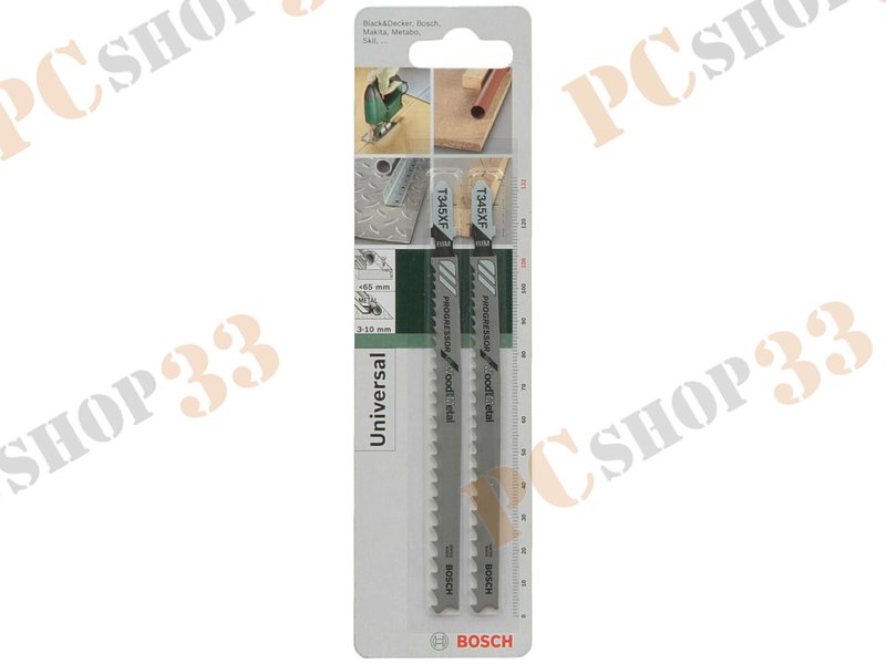 Оснастка к лобзику пильное полотно Bosch T 345 XF BIM 2609256737, биметаллическое, для дерева, металла и пластика (2шт./уп.)