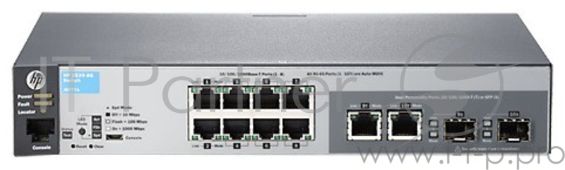 Сетевое оборудование HP J9777A HP 2530-8G Switch (Managed, L2, 8*10/100/1000 + 2*10/100/1000 or SFP, Fanless design, Rackmount 19”)