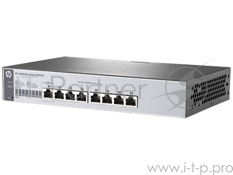 Сетевое оборудование HP J9979A HP 1820-8G Switch (WEB-Managed, 8*10/100/1000, Fanless, Rack-mounting, 19)