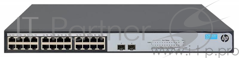 Коммутатор HPE 1420-24G-2S JH018A неуправляемый 19U 24x10/100/1000BASE-T