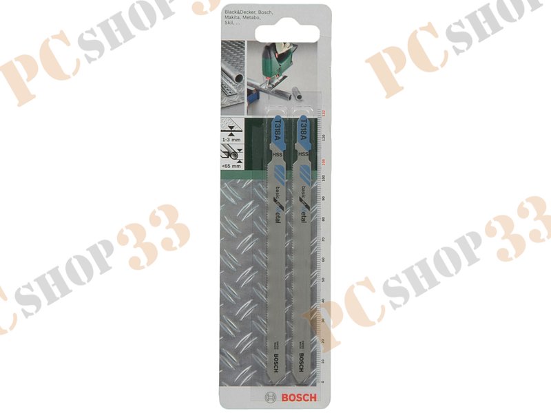 Оснастка к лобзику пильное полотно Bosch T 318 A HSS 2609256732, для тонкой жести, труб и профилей (2шт./уп.)
