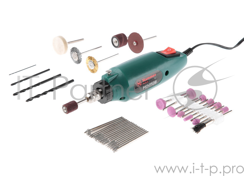 Дрель Hammer Flex MD050B 262594 113-004 {Дрель (мини) 12В 1-3.2мм 15000об/мин + аксессуары 80шт, в блистере}