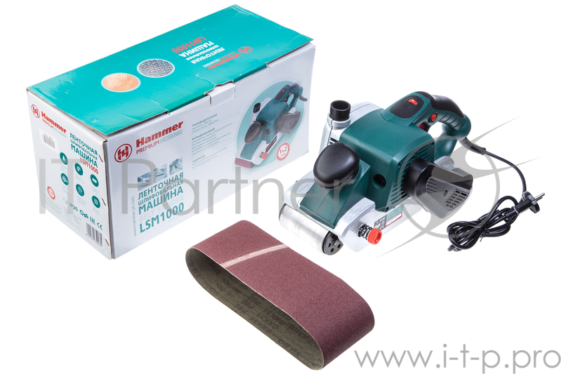 Шлифовальные машины HAMMER LSM1000 PREMIUM 118802 {Шлиф.машинка ленточная 1200Вт 120-500м/мин лента 100x610 мм}