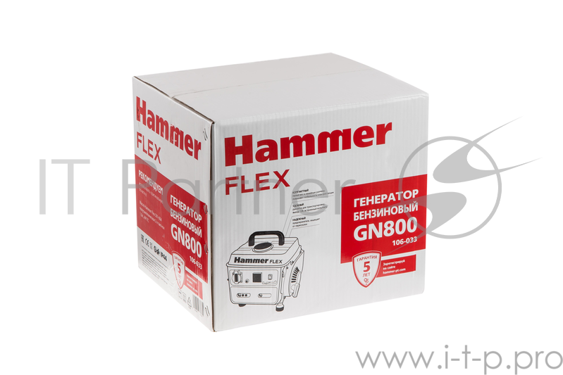 Бензоэлектростанция Hammer Flex GN800 0,8КВт 220В 50Гц бак 4,5л непр.6ч
