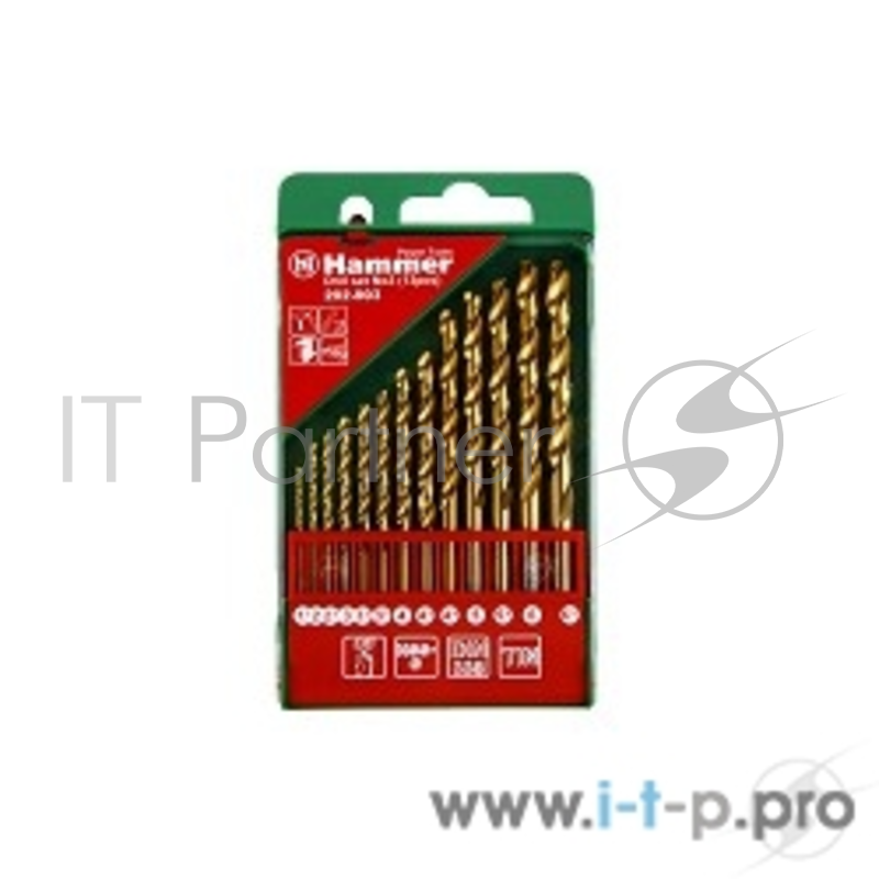 Буры,сверла,долото Набор сверел Hammer Flex 202-903 DR set No3 (13pcs) 1,5-6,5mm металл, 13шт. 30784