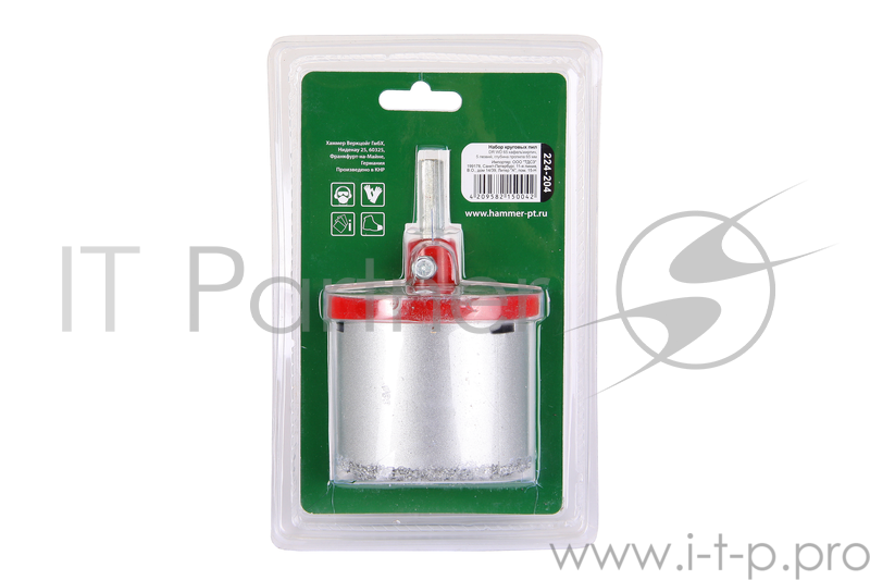 Набор коронок Hammer Flex 224-204 DR CR 65 кафелькирпич, 4шт.:33,53,67,83мм+адаптер