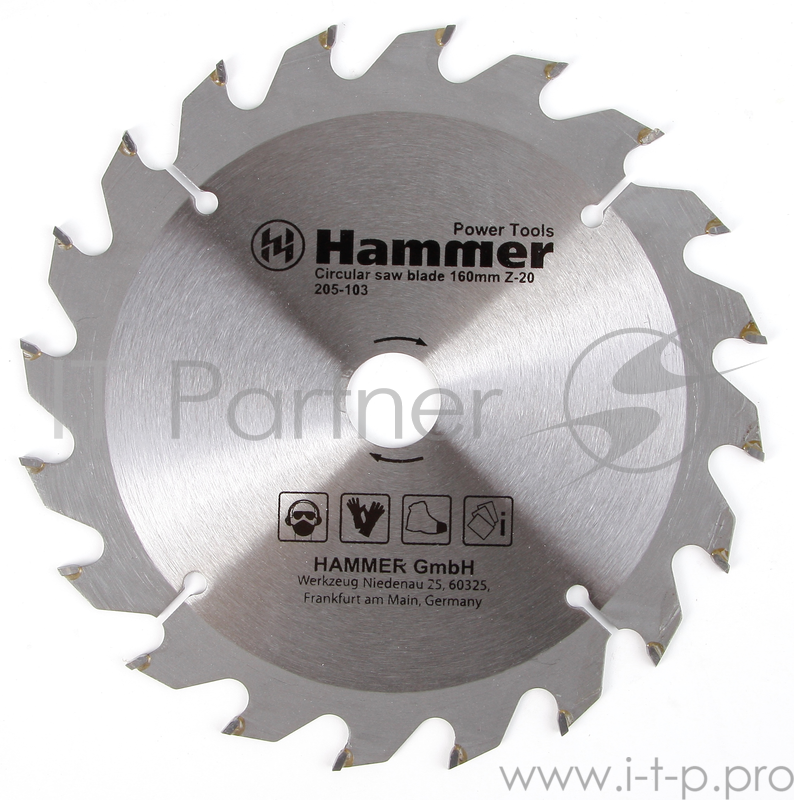 Диск пильный Hammer Flex 205-103 CSB WD 160мм*20*20/16мм по дереву
