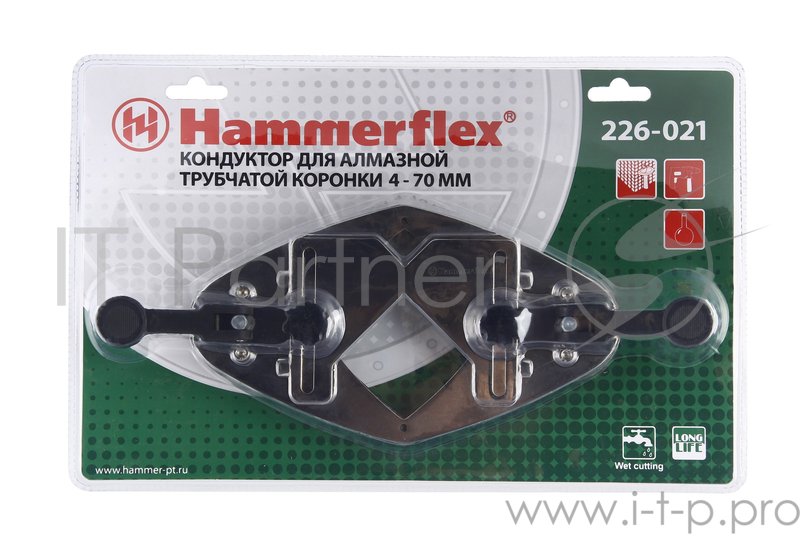 Кондуктор для алм. трубчатой коронки Hammer Flex 226-021 DHS металл ТИП 1 для коронок 4-70 мм