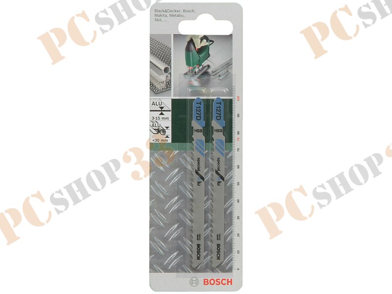 Оснастка к лобзику пильное полотно Bosch T 127 D HSS 2609256736, для жести и труб (2шт./уп.)