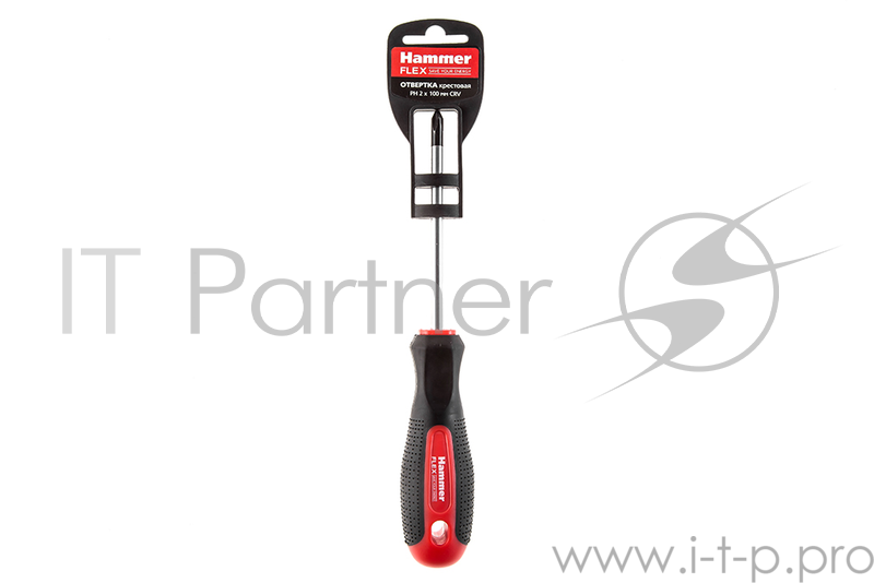 Отвертка Hammer Flex 601-004 PH-2x100мм крестовая CRV