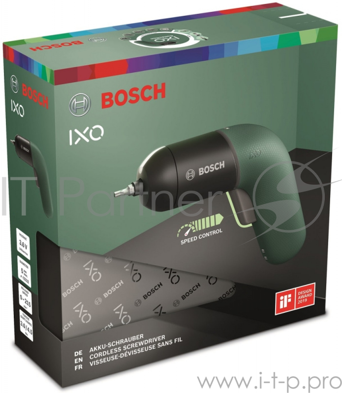 Аккумуляторная отвертка BOSCH IXO VI Classic (06039C7020) 4.5Нм 3.6В 1.5Ач Li-Ion 215об/мин