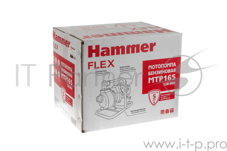 Мотопомпа Hammer Flex MTP165 1 2-х такт 1.8 л.с. 130 л/мин