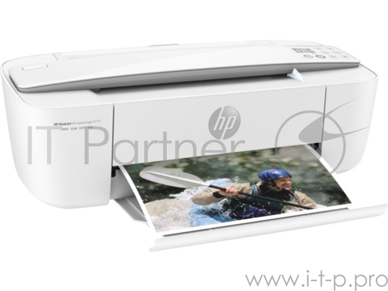 МФУ HP DeskJet Ink Advantage 3775 White (белый) 4-цветный струйный принтер/сканер/копир, A4, 19 (15 цв) стр/мин, 4800x1200 dpi, 64 Мб, подача: 60 лист., вывод: 25 лист., USB, Wi-Fi, печать фотографий, ЖК-панель (!сканер протяжный)