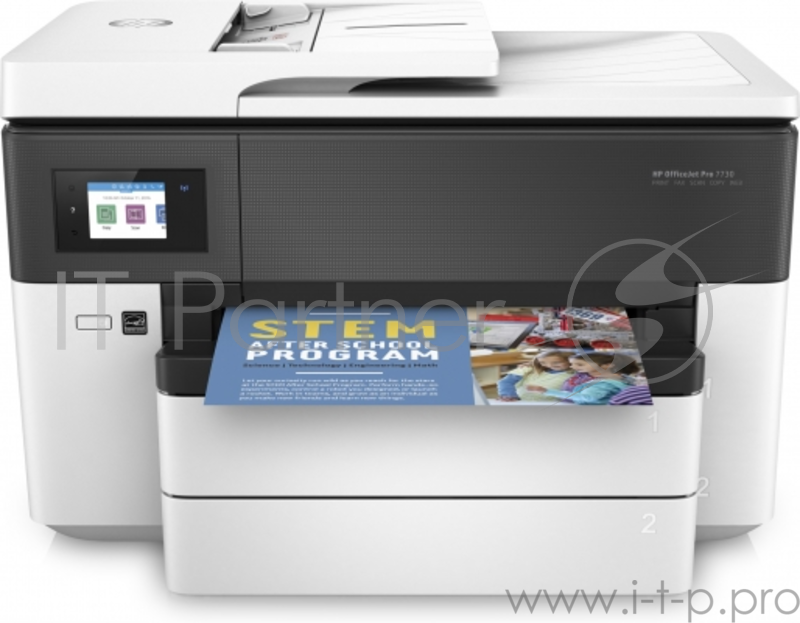 МФУ HP Officejet Pro 7730 (Y0S19A), струйный принтер/сканер/копир/факс А3, 22/18 стр/мин, ADF, дуплекс, доп лоток 250 лст, USB, Ethernet, WiFi (замена G3J47A OJ7510A)