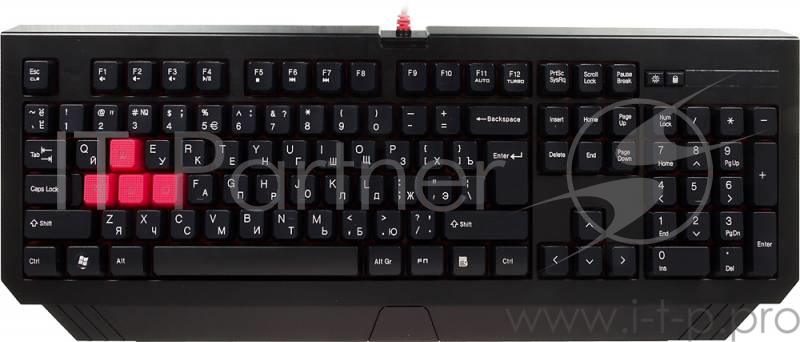 Клавиатура + мышь A4 Bloody Q1500/B1500 (Q110+Q9) клав:черный/красный мышь:черный USB LED