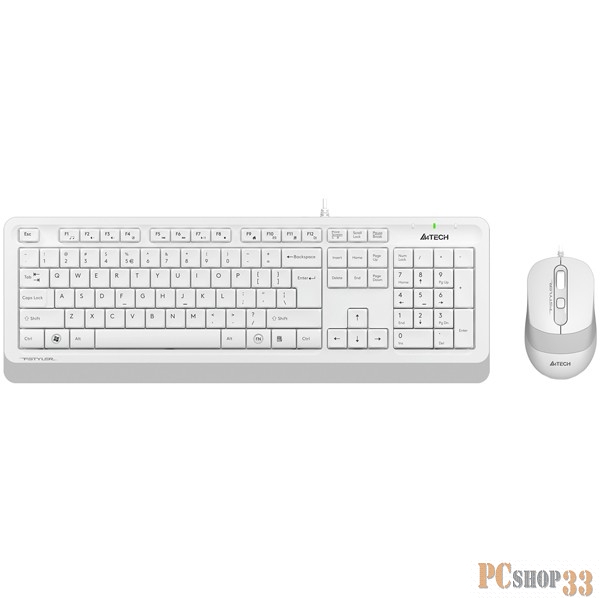 Клавиатура + мышь A4 Fstyler F1010 клав:белый/серый мышь:белый/серый USB Multimedia